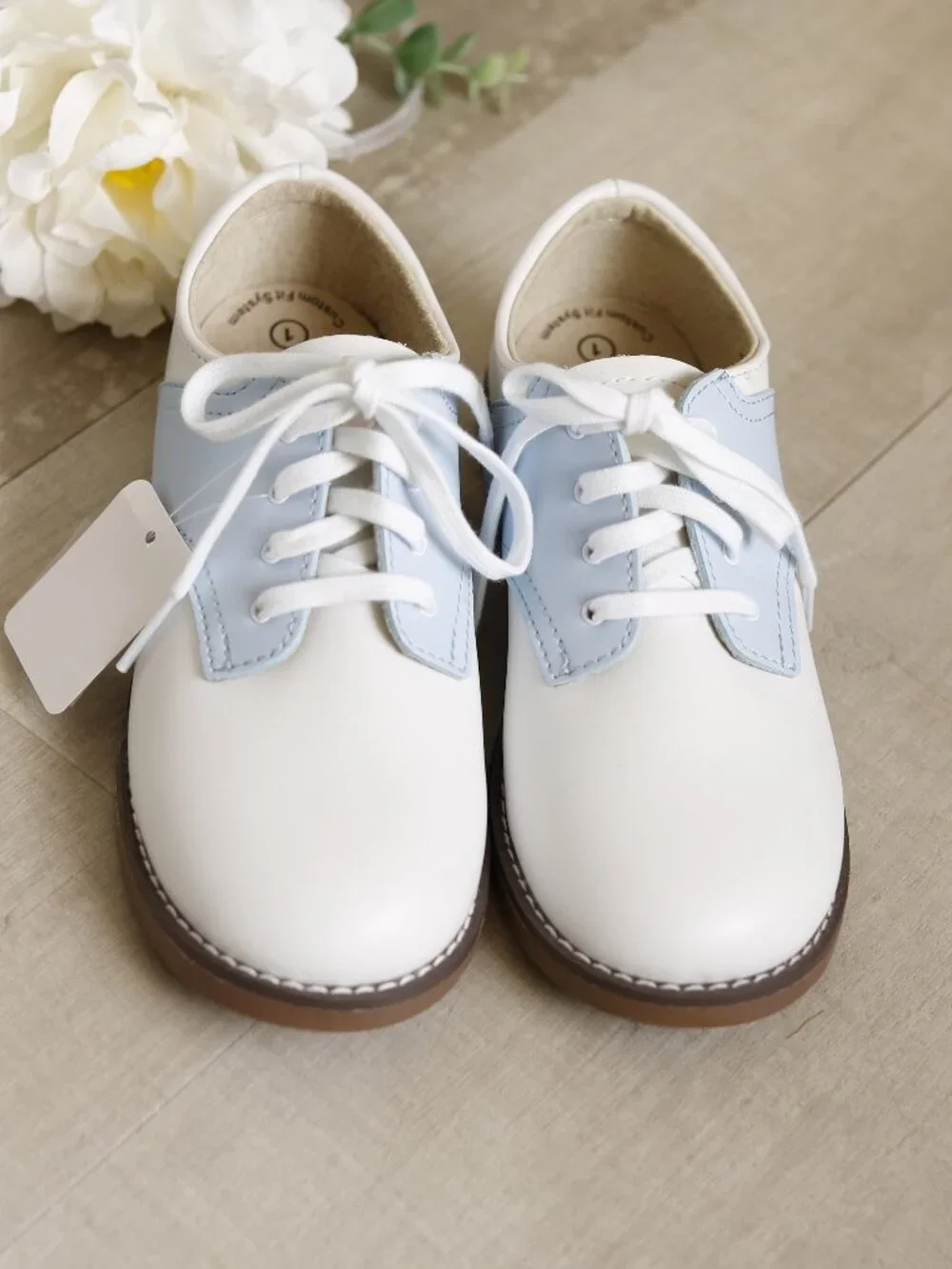 Footmates Blue and White Saddle Oxford Shoes Little Boys Size 1 New Classic